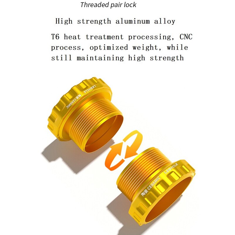 Lebycle Bike Bottom Bracket Set Sealed Bearing Thread Type 68 73mm BSA68 BB91 Shell 24mm MTB Road Bike Bottom Bracket