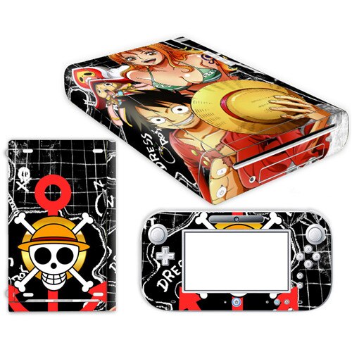 Anime One Piece Luffy Skin Sticker for Nintendo Wii U Console Cover with Remotes Controller Skins For Nintend wii u sticker: YS-WIIU-0082