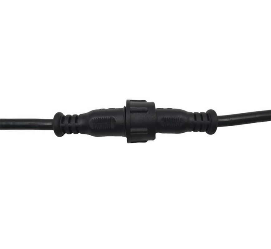 BLACK 3m(10feet)3 core waterproof extension cable,male and female ends,13.5mm/18.5/Xconnector