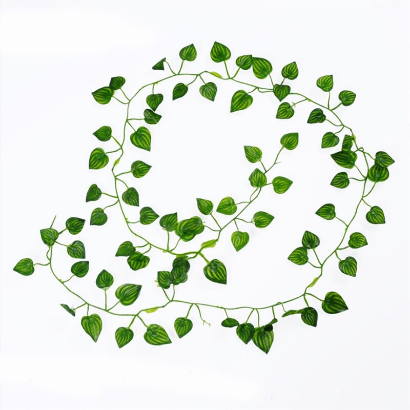 Enredadera de hojas verdes, decoración de baño para el hogar, liquidación de Accesorios DE BODA nupciales, plantas artificiales, 2 metros/lote: style 3