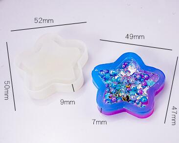 Silikonform für treibsand-shake-eiscreme-anhänger, tropfende eis am stiel-harzform, sternenbär-schlüsselanhängerform, kawaii-bastelbedarf, uv-harz-zubehör: Stern