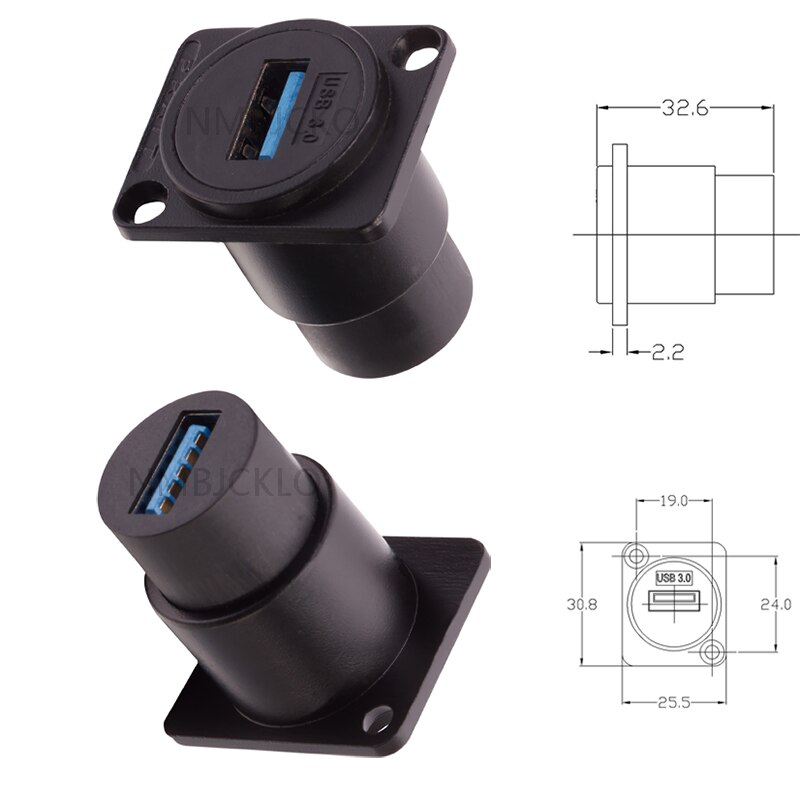 NMBJCKO Ethercon D-Series Panel Mount Jack Chassis Panel Mount Connector with D-series rack panel