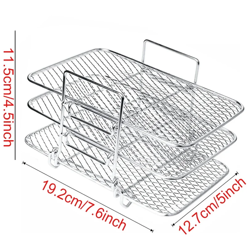 Multi-layer Detachable Grill Rack Thickened Air Fryer Baking Rack Metal Square/Round/Rectangle Oven Grill Racks Kitchen Tools: Blue
