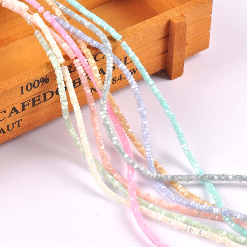 Cuentas planas redondas Multicolor para hacer pulseras, dijes para collar, accesorios de joyería, 36cm, trs0417