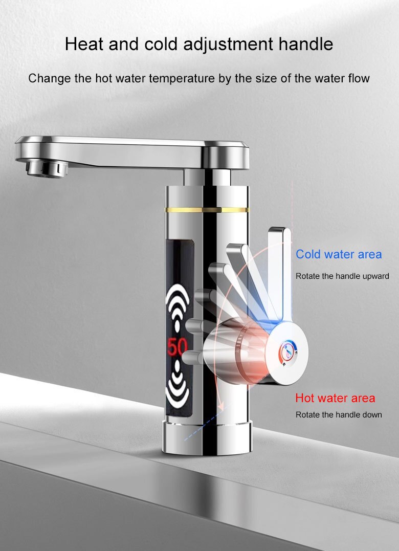 Elektrische Waterkraan met Instelbare Temperatuur en Doorstroomboiler voor de Keuken Elektrische Waterkraan met Instelbare Temperatuur en Doorstroomboiler voor de Keuken