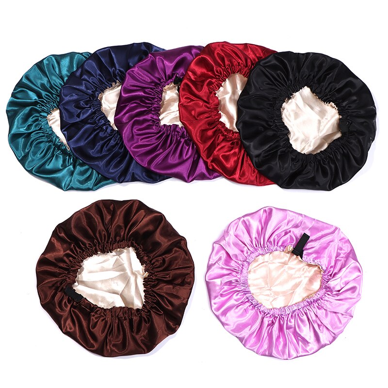 Adjustable Silk Satin Hair Cap For Sleeping Haircare Women Headwear Night Hat