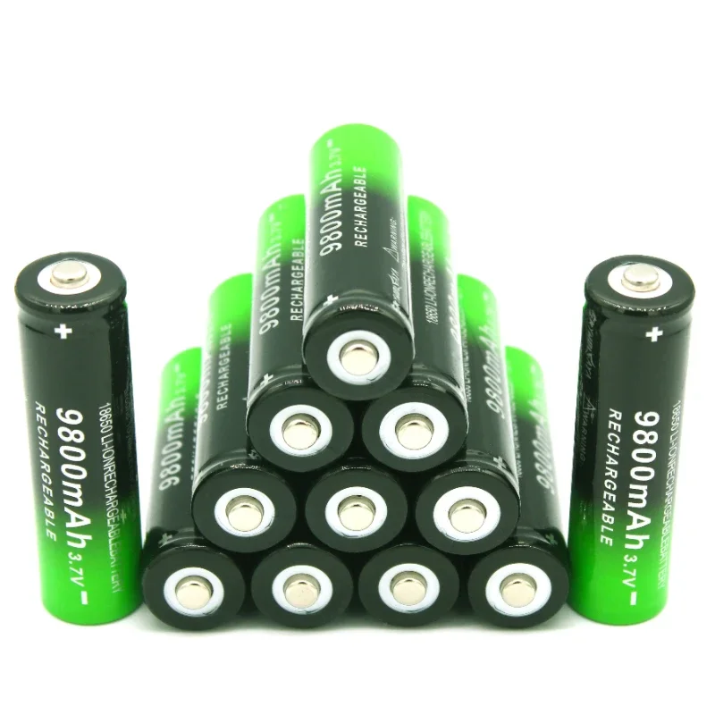 100% 18650 3.7V 9800mAh Rechargeable Battery for Flashlight Torch Headlamp Li-ion Rechargeable Battery