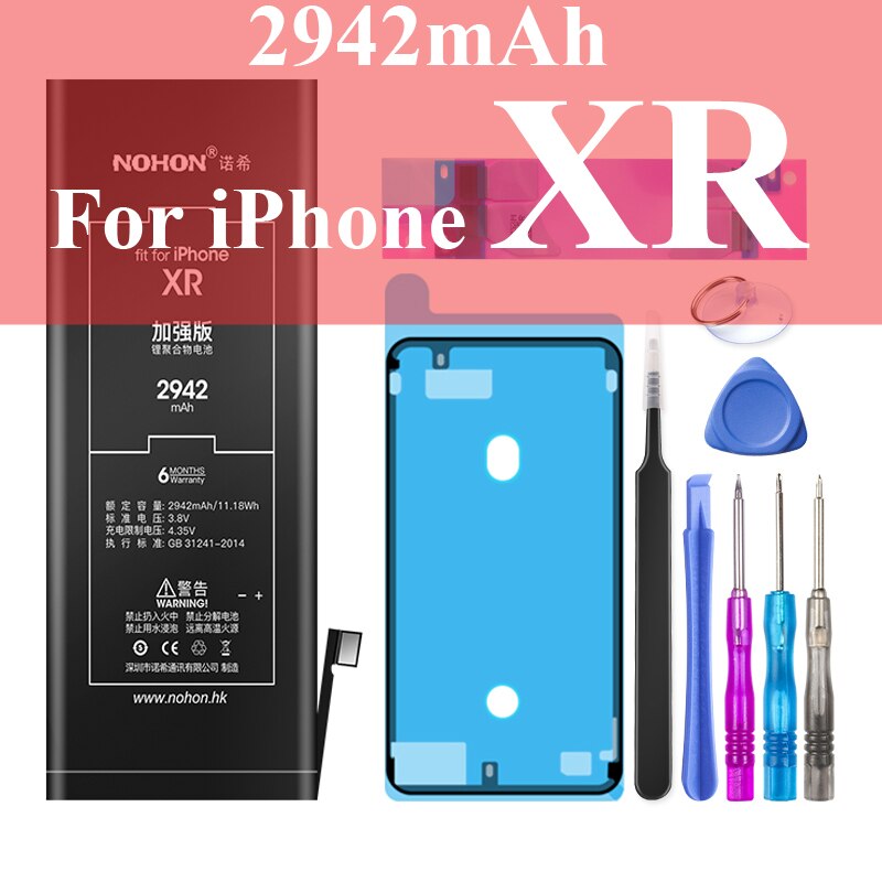 Nohon Battery For Apple iPhone 6s 6 7 8 Plus SE X Xr Xs Max 6sPlus 6sP 6P 7P 7Plus 8P iPhoneSE 1624mAh-3650mAh Batteries +Tools