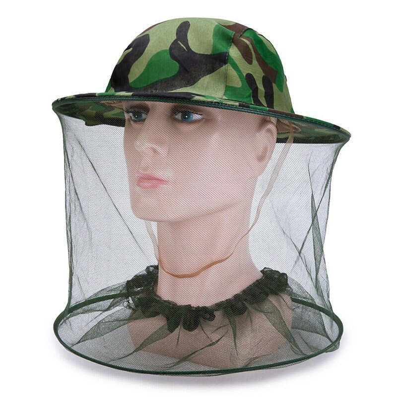 Mosquito Hat Fish Beekeeping Gauze Head Net Cap Anti Sun Protection Field Jungle Mask Face Protect Cover Cap Hats: B