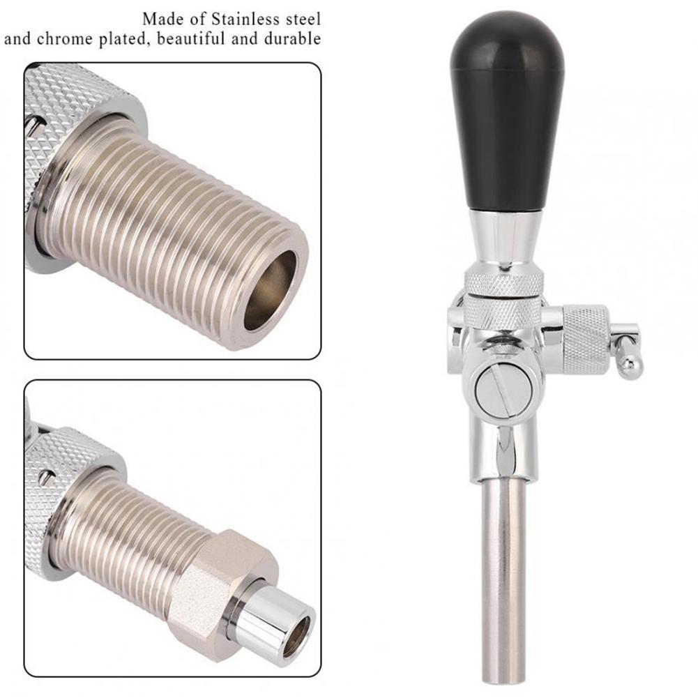 Adjustable Keg Soda Beer Liquor Party Restaurant Bar Home Brewing Tap Faucet Long Stem Home Brew Beer Keg Faucet-Silver