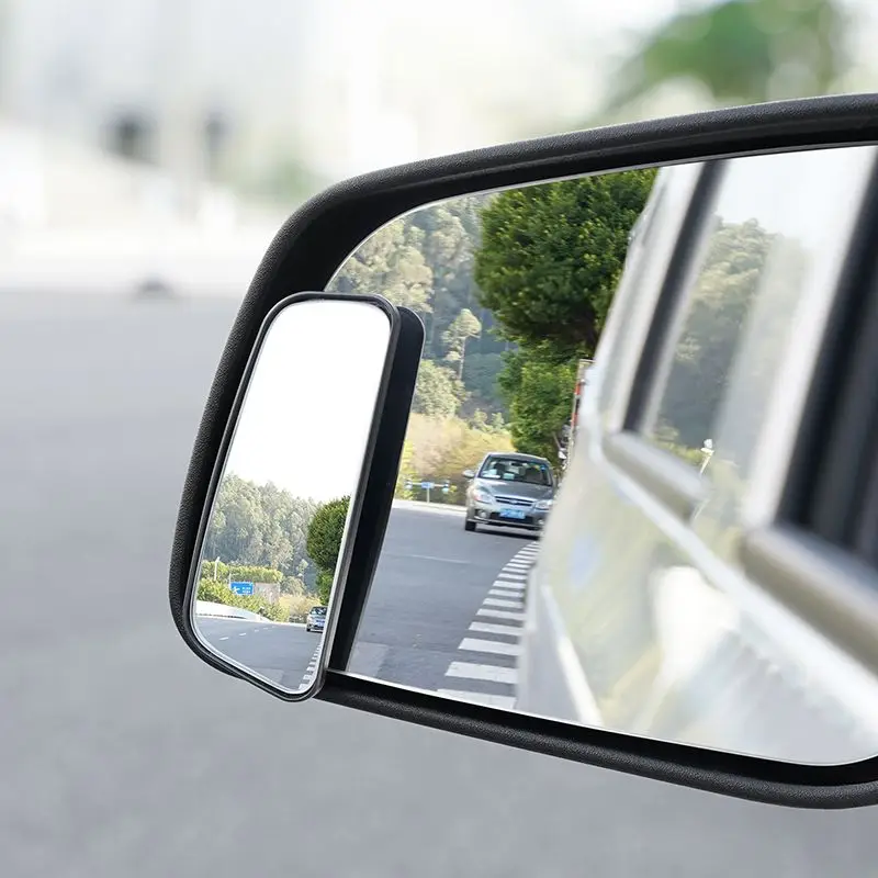 Espejo de punto ciego ajustable de 360 grados, espejo retrovisor convexo auxiliar para coche, marco redondo, espejos gran angular para marcha atrás, 2 uds.
