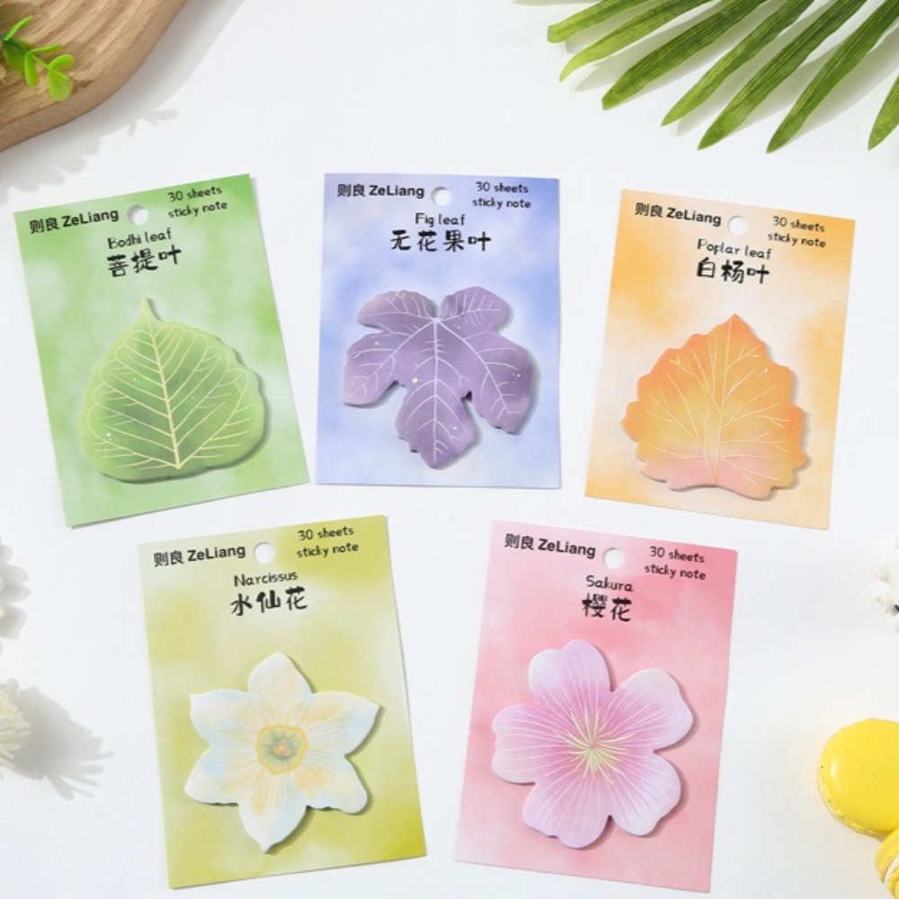 30 sheets kawaii Leaf Sticky Note Self-Adhesive Me... – Grandado