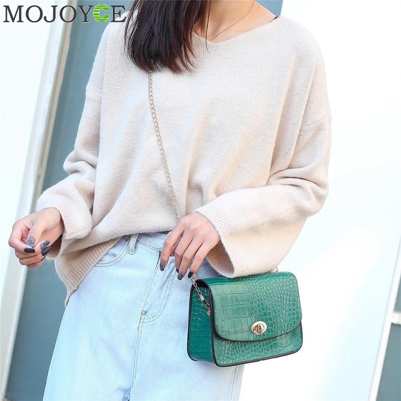 Simples jacaré de couro de crocodilo mini pequena mulher crossbody saco corrente mensageiro bolsa de ombro bolsas femininas