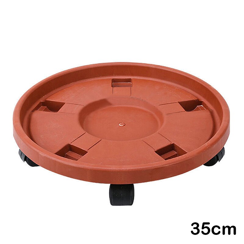 Movable Plant Stand Flower Pot Tray With Universal Wheel Heavy Duty Rolling Potted Rack Indoor Outdoor Balcony Garden GH: 35cm