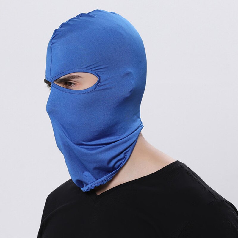 16 Color Balaclava for Men Hats Beanie Lycra Face Ski Mask Bonnets for Women Nurse Cap for Men Outdoor Sun Protection Hood MZ100: Sapphire Blue