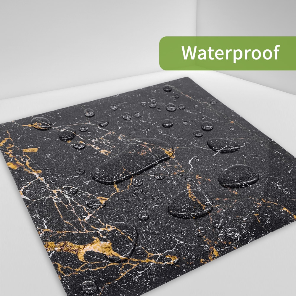 Funlife® strålende ™ 15/20cm svart og måke marmor fliser klistremerke vanntett pvc diy vegg klistremerke til baderoms kjøkken innredning