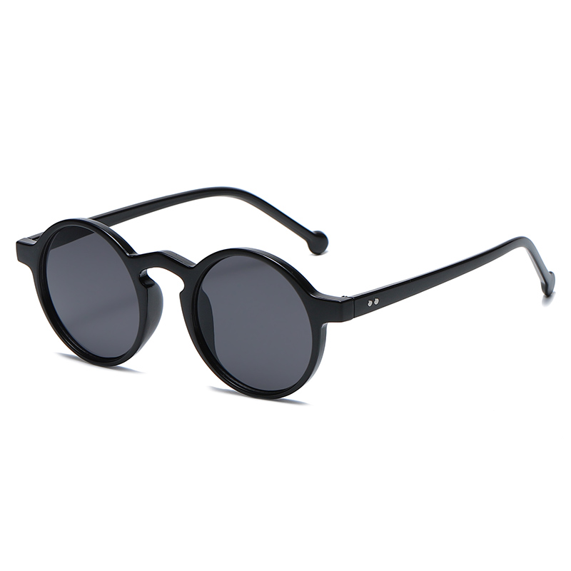 Gafas de sol redondas pequeñas para ciclismo para motocicleta, gafas de sol negras de de Vintage para hombre y mujer, gafas de conducción Unisex: Negro