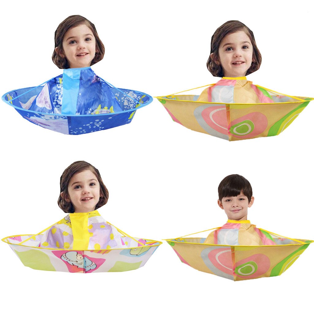 Impressão crianças corte de cabelo pano crianças menino meninas corte de cabelo cabo vestido cabeleireiro barbeiro avental cabeleireiro corte cabo vestido