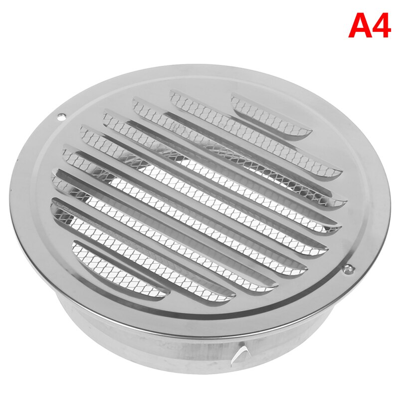 1PC Stainless Steel Exterior Wall Air Vent Grille Round Ducting Ventilation Grilles 70-200mm: A4