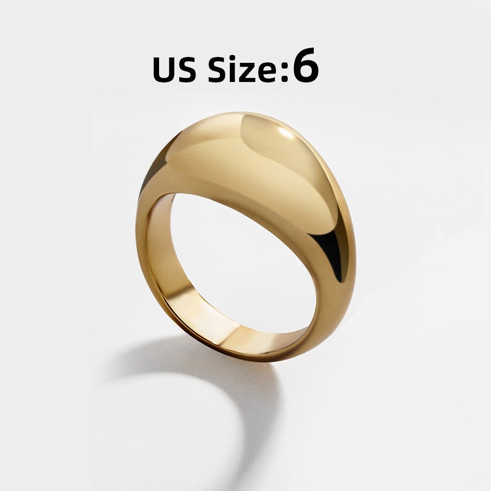 Anillos minimalistas dorado grueso para mujer, joyas geométricas de círculo redondo para mujer, anillos de pila de oro grueso, joyería de boda para mujer