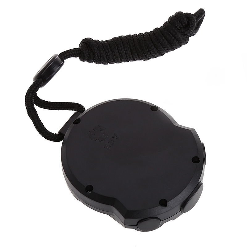 Classic Digital Handheld LCD Chronograph Sports Stopwatch Timer w/string