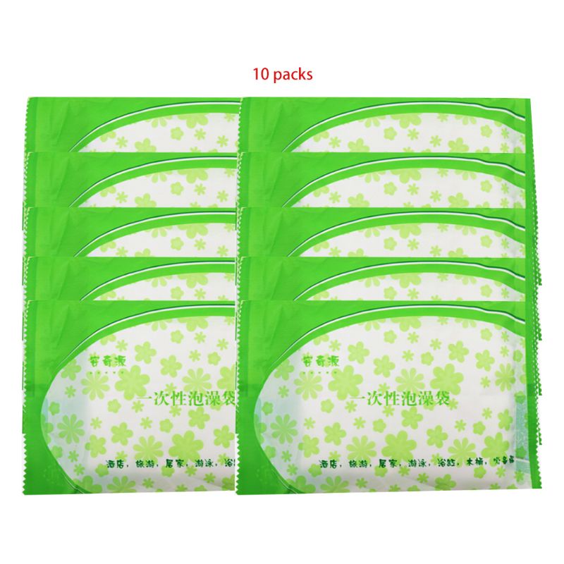 10 Pack Disposable Bathtub Cover Liner Ultra Large Plastic Folding Bag for Salon Household Hotel Travel Hygiene Film 89x47