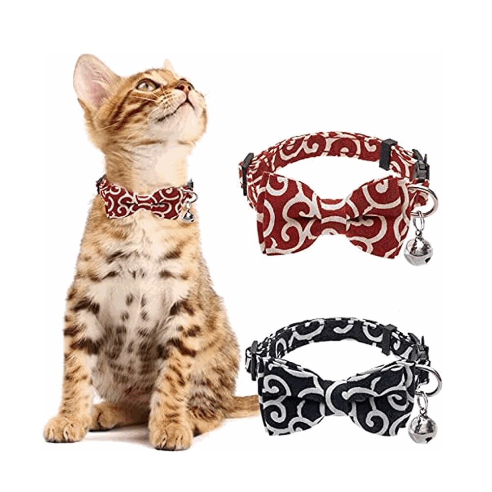 Kat Kraag Met Bell Breakaway Strikje Veiligheid Gesp Halsbanden Voor Kitten Puppy Pet Accessoires Benodigdheden