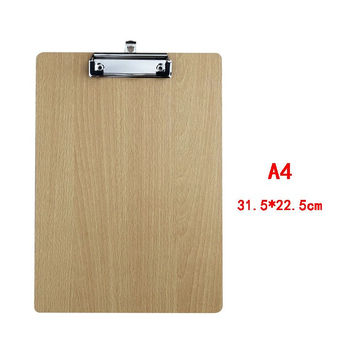 Office supplies thickened wooden hanging A4 board clamp, folder writing board clamp flat clamp: A4 Flat clip