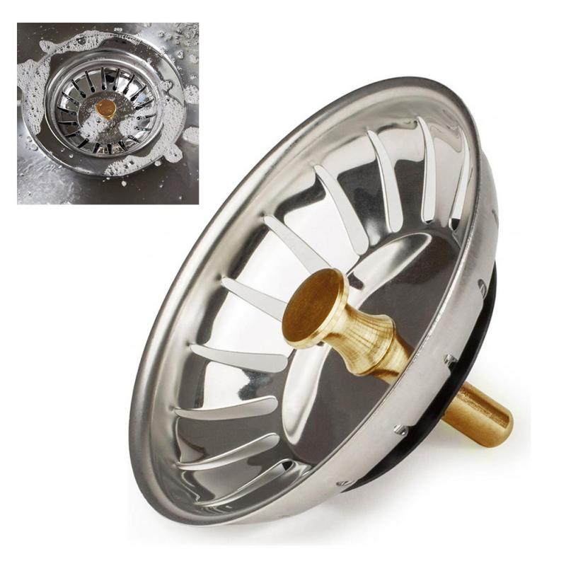 80Mm Badkamer Gootsteenzeefje Rvs Water Stopper Sink Water Filter Netto Plug Aanrecht Accessoires