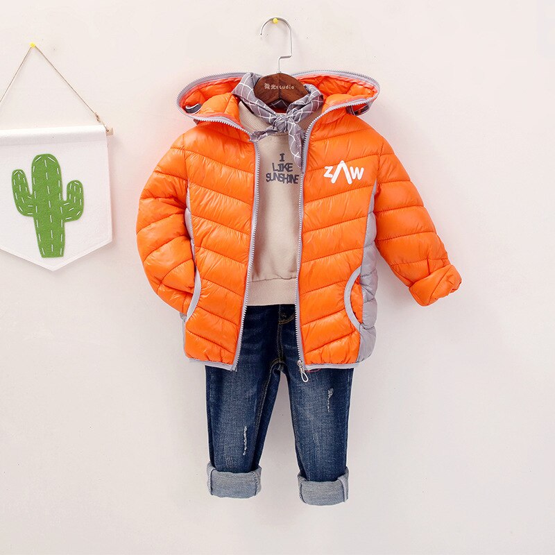 Kleur Bijpassende Hooded Kinderen Katoenen Kleding: Oranje / 12m