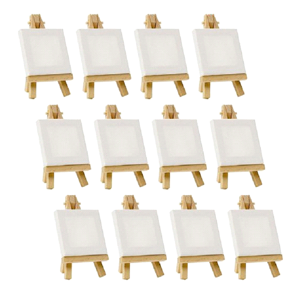 1 st konstnärer 5 tums mini staffli  +3 tum  x3 tums mini duk set måla hantverk diy ritning litet bordsstafli
