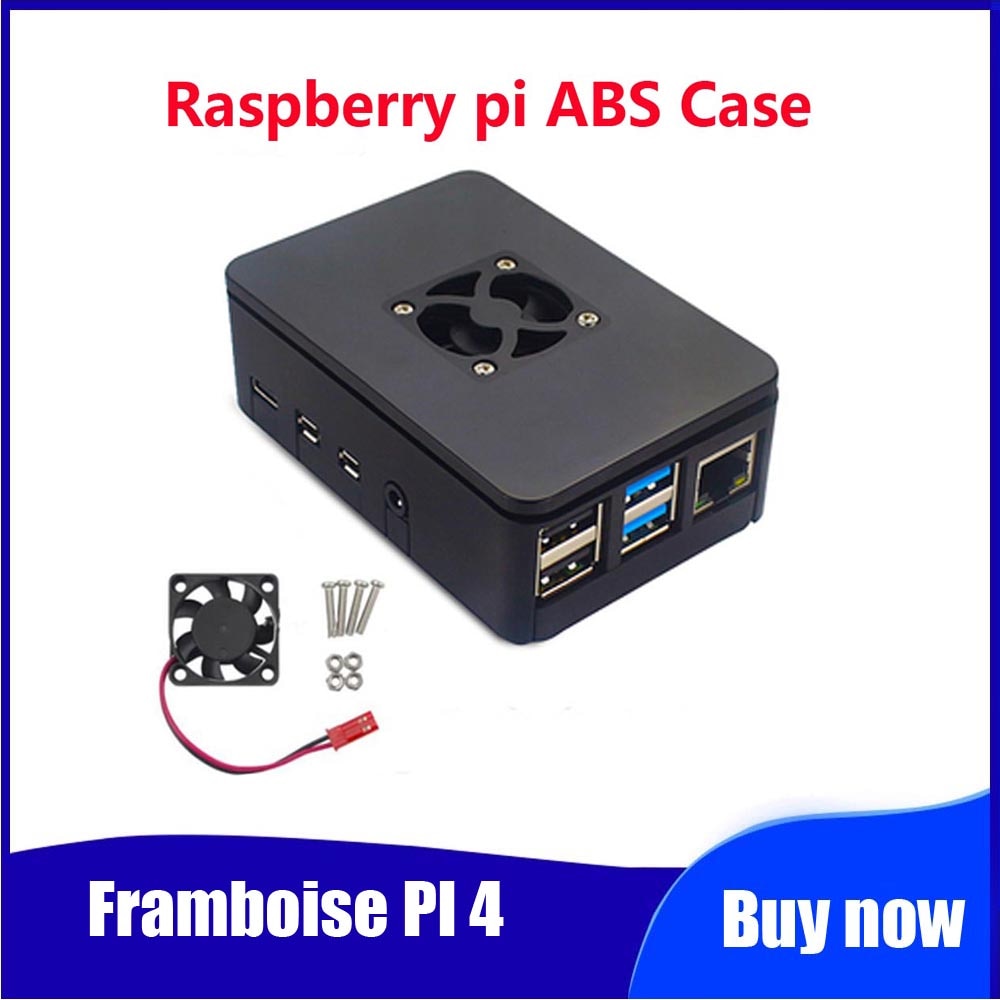 Framboise PI 4 modèle B 1 GB/2 GB/4 GB ABS housse avec ventilateur de refroidissement boîtier nl plastique giet framboise Pi 4B