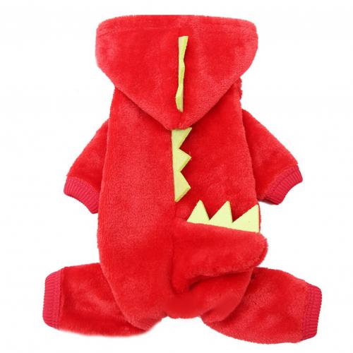 Polaire dinosaure Transformation sweat à capuche chat pour animaux de compagnie à quatre pattes chien vêtements petit chien vêtements pour animaux de compagnie pour grands chiens: Rouge / L