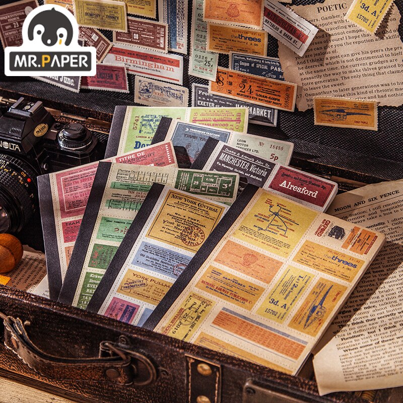 JIUMO 8 Traveler Ticket Book Series Retro Ticket Material Original DIY Stationery Decoration Material Packag