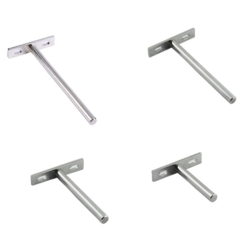 77JF 2 Pcs T-shaped Shelf Support Heavy Duty Wall Mounted Hidden Brackets for Floating Wood Shelves Durable and Sturdy