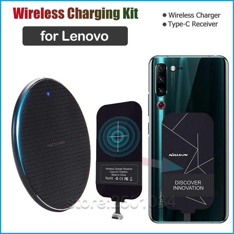 Qi langaton lataus lenovo  s5 k520 k9 k5 pro  k9 k10 note plus  z5s z5 z6 pro lite langattomalle laturilla + usb type-c -vastaanottimelle