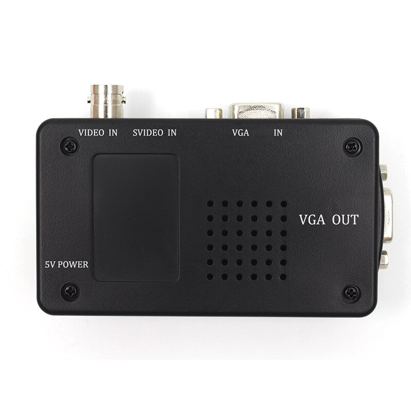 BNC to VGA Video Converter, S-video Input to PC VGA Out Adapter with dc cable or s video cable or power adapter