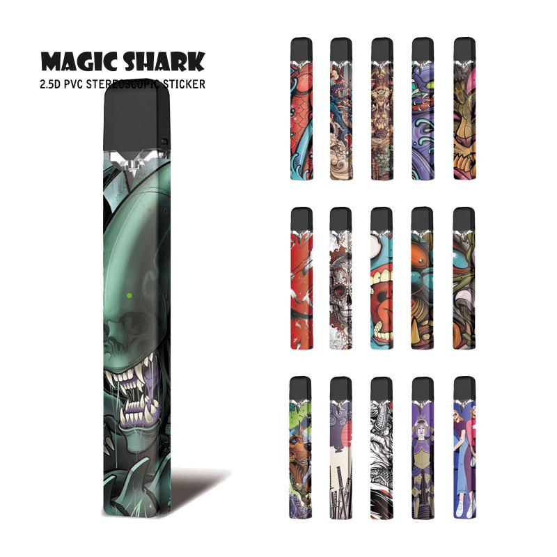 Magic Shark Monsters Cat Fish Dog Pirate Skull Stereo PVC Ultra Thin Film Cover Pod Case Sticker For OVNS W01