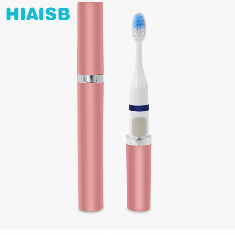 Mini Dry Battery Electric Toothbrush Adults Soft Sonic Automatic Toothbrush With Travel Case