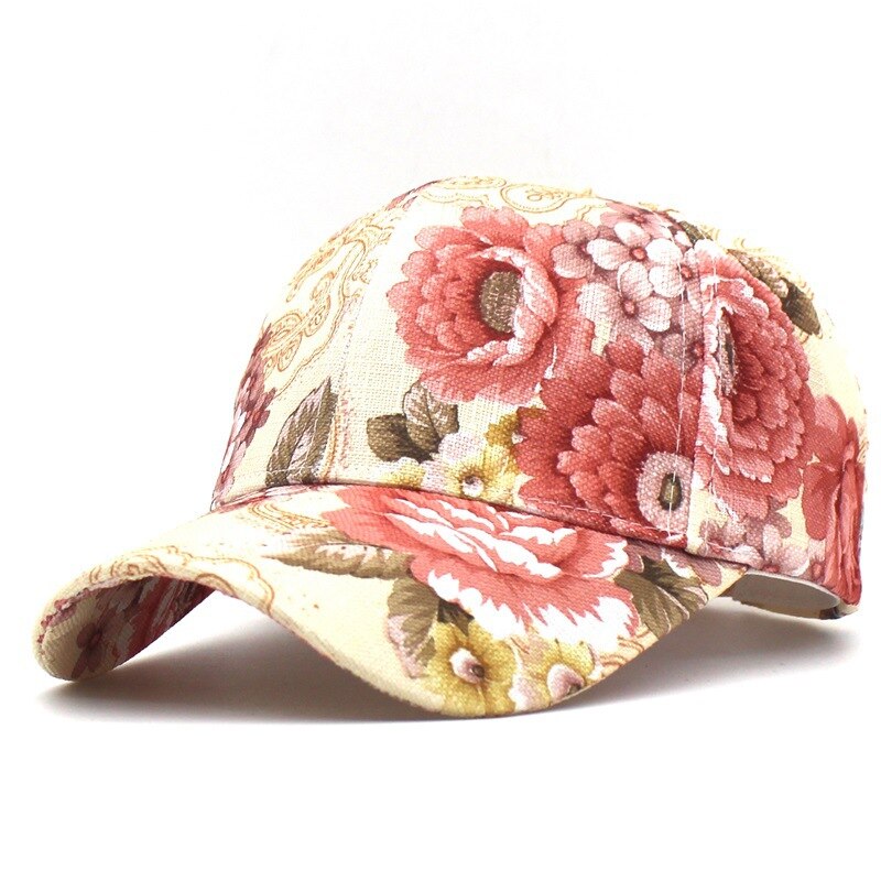 Klimaat Vrouwen Bloem Lente Baseball Cap Mooie Bloemen Mode Cap Mooie Ademende Hoed Cadeau Voor Vrouwen Vrouw Moeder Jong Meisje: Rood