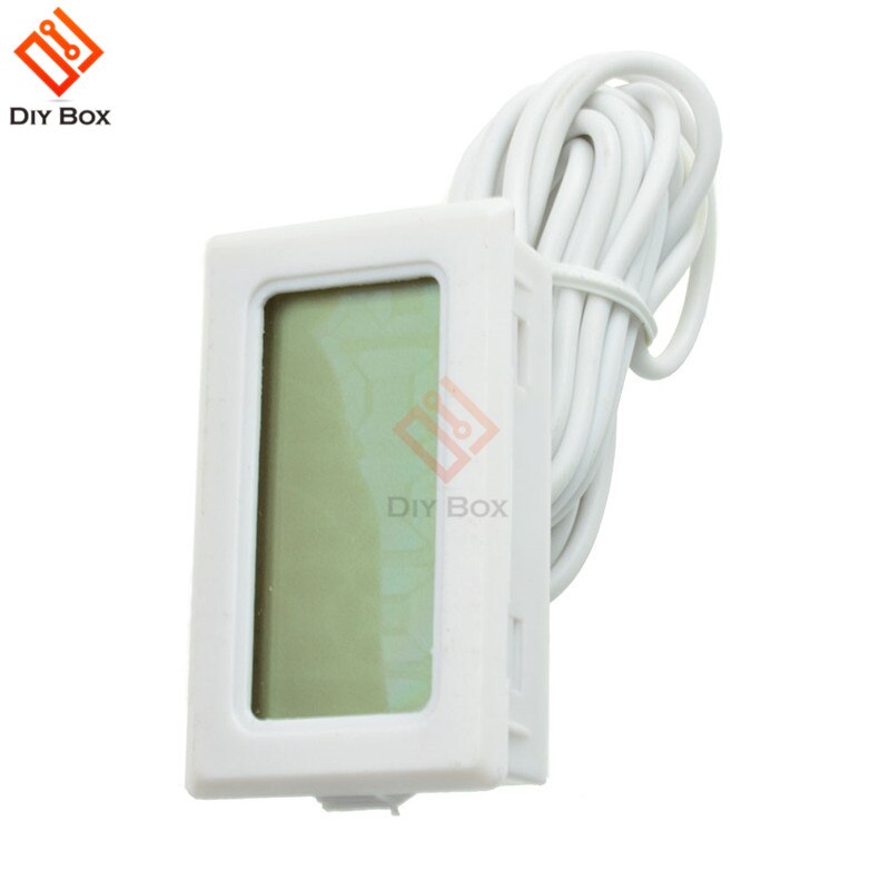 Mini Digital LCD Probe Fridge Freezer Thermometer Sensor Thermometer Thermograph For Aquarium Refrigerator Kit Chen Bar Use: White with 2M Cable