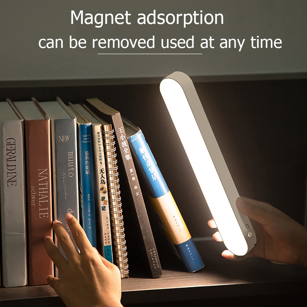 Skrivebordslampe usb led lys computer bordlampe magnetisk kontorstudie læsestand lys genopladelig til soveværelse