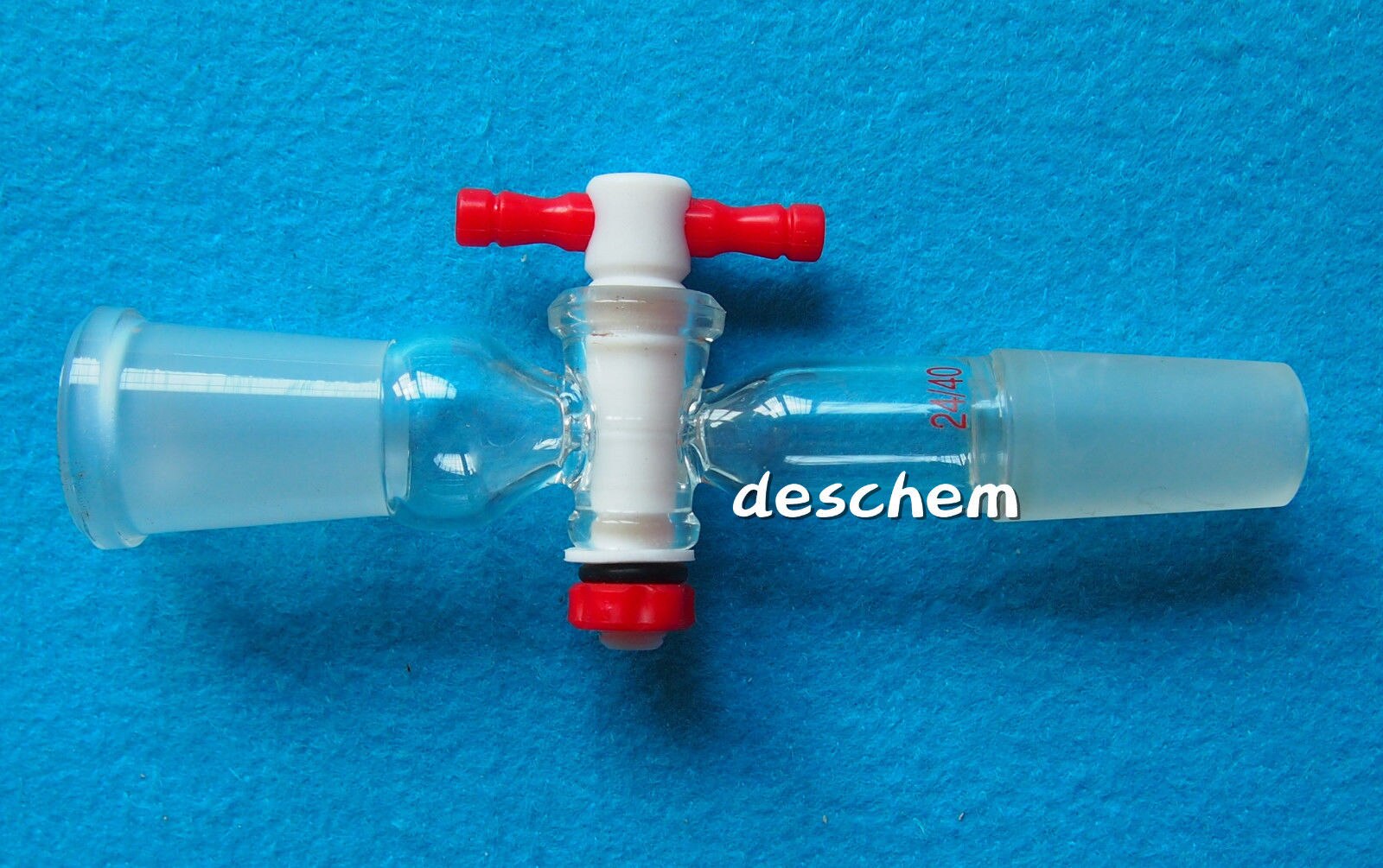 24/40,Glass Adapter,With Ground Cone & Socket,PTFE Stopcock,Lab Chemistry Valve