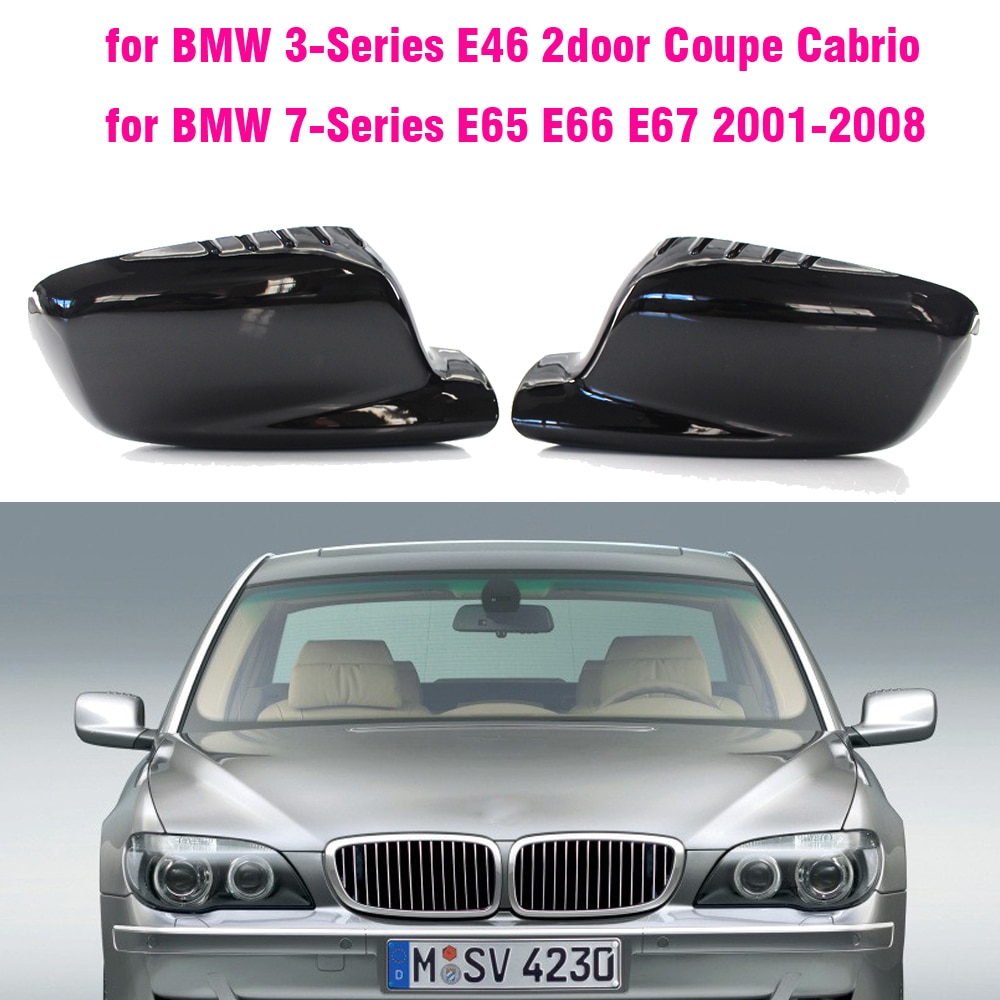 Kohlenstoff Fiber Helle schwarz Seite Rückspiegel Abdeckung Für BMW 3 7 Serie E46 E65 E66 E67 745i 750i 760Li 730Li