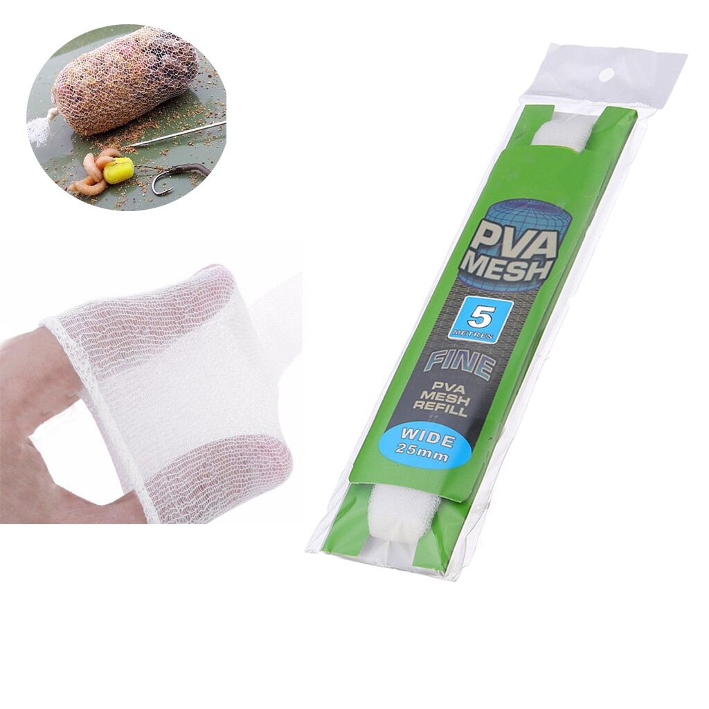 Pva Oplosbare Smalle Vissen Netwerk Refill Kous Aas Tas 5M Bescherm Vis Netto Uitspanning Tool Tackle Accessoire 25Mm 37Mm