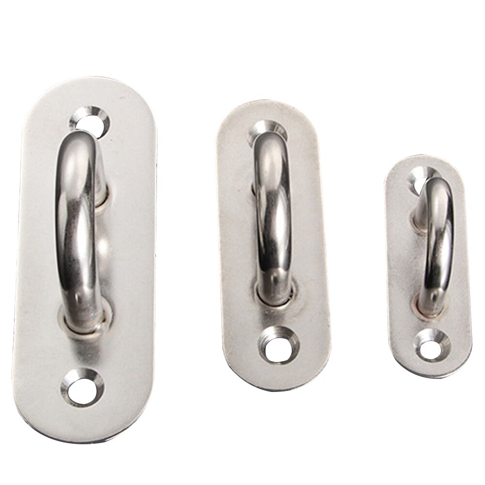 6pcs 2 Holes Fixed Eye Plate Home Rings Hook U Shaped Hammocks Leisure Sofa Ceiling Fan Sandbag Base Pad Stainless Steel