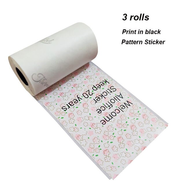 Papier auto-adhésif thermique 57mm, papiers d'étiquettes imprimables pour imprimante de poche M02/M02S/M02Pro, papier Photo autocollant pour iphone: Patterned Sticker A