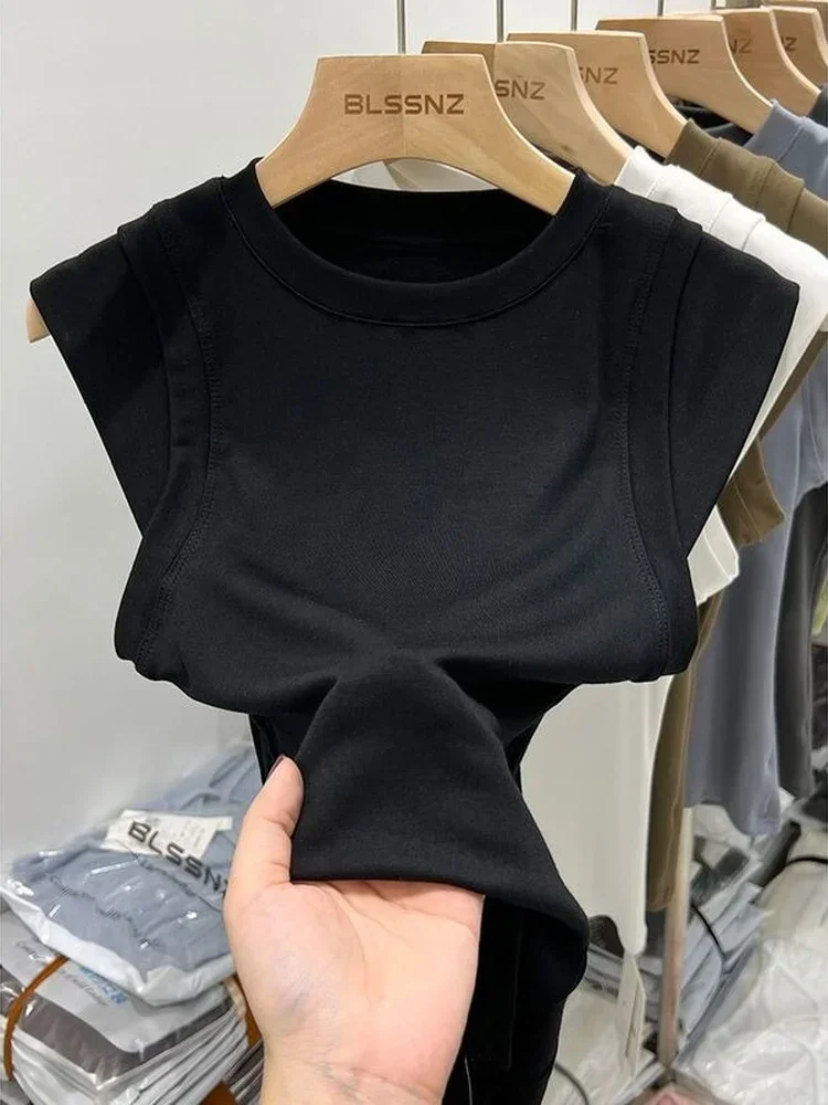 Camiseta de verano para mujer, ropa para niña, Tops ajustados de algodón, Top corto de manga larga para mujer, camiseta Sexy Canale Y2k: 7 XL / Azul