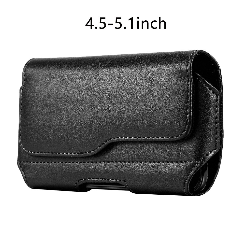 Holster Full Protection Cover Portable Belt Clip Shockproof Artificial Leather Phone Case Anti Scratch Universal Accessories: 4.5 to 5.1inch