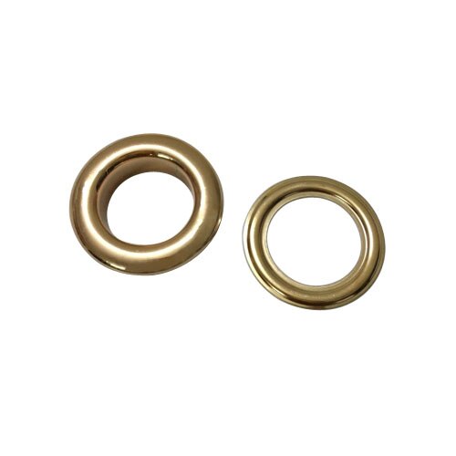 50 stk./parti 28mm runde metal-messing-øjer med spændeskive metalgennemføringer guld/nikkel/sort/bronze-farve øjer -28mm: Lys guld